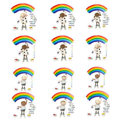 Thank you Teacher card, Personalised Rainbow Paint Teacher Leaving Card