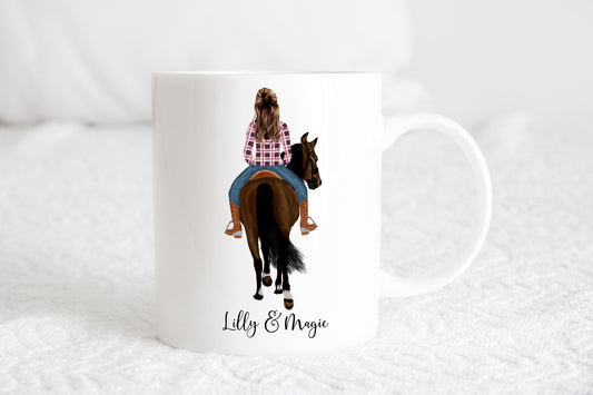 Personalised horse mug,  Horse riding mug, Horse and owner mug,  Horse lover,  birthday gift
