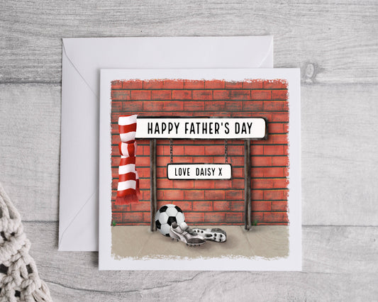 Personalised Father's day card, Football birthday card,  Fathers day Card, Any occasion and age