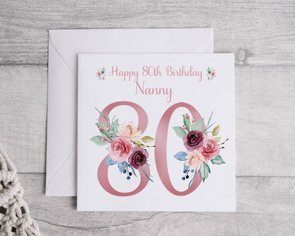 Personalised birthday card, Card for her, 18th, 21st, 30th, 40th any age