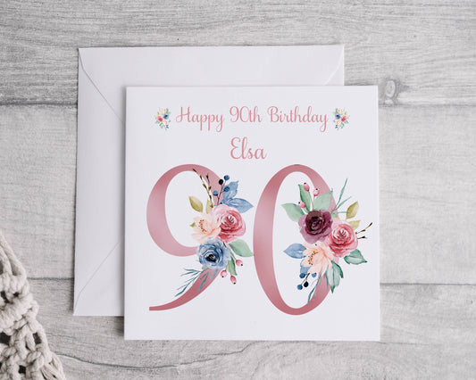 Personalised birthday card, Card for her, 18th, 21st, 30th, 40th any age