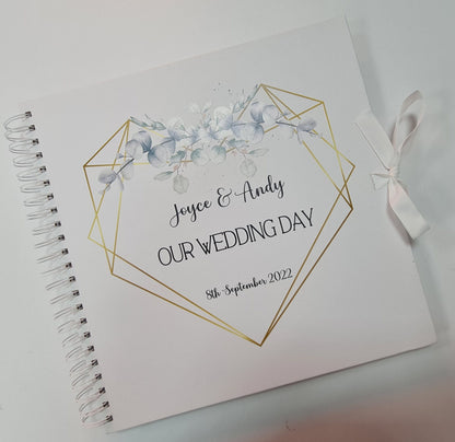 Personalised  Wedding Guest Book, Eucalytpus wedding guest book, memory book, photo album