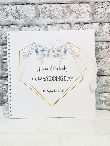 Personalised  Wedding Guest Book, Eucalytpus wedding guest book, memory book, photo album
