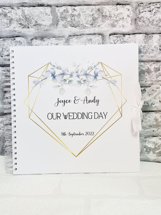 Personalised  Wedding Guest Book, Eucalytpus wedding guest book, memory book, photo album