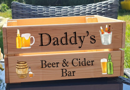 Personalised Beer Crate, Fathers day beer crate - daddy’s beer box, dads beer,  Father’s Day gift, wooden beer crate