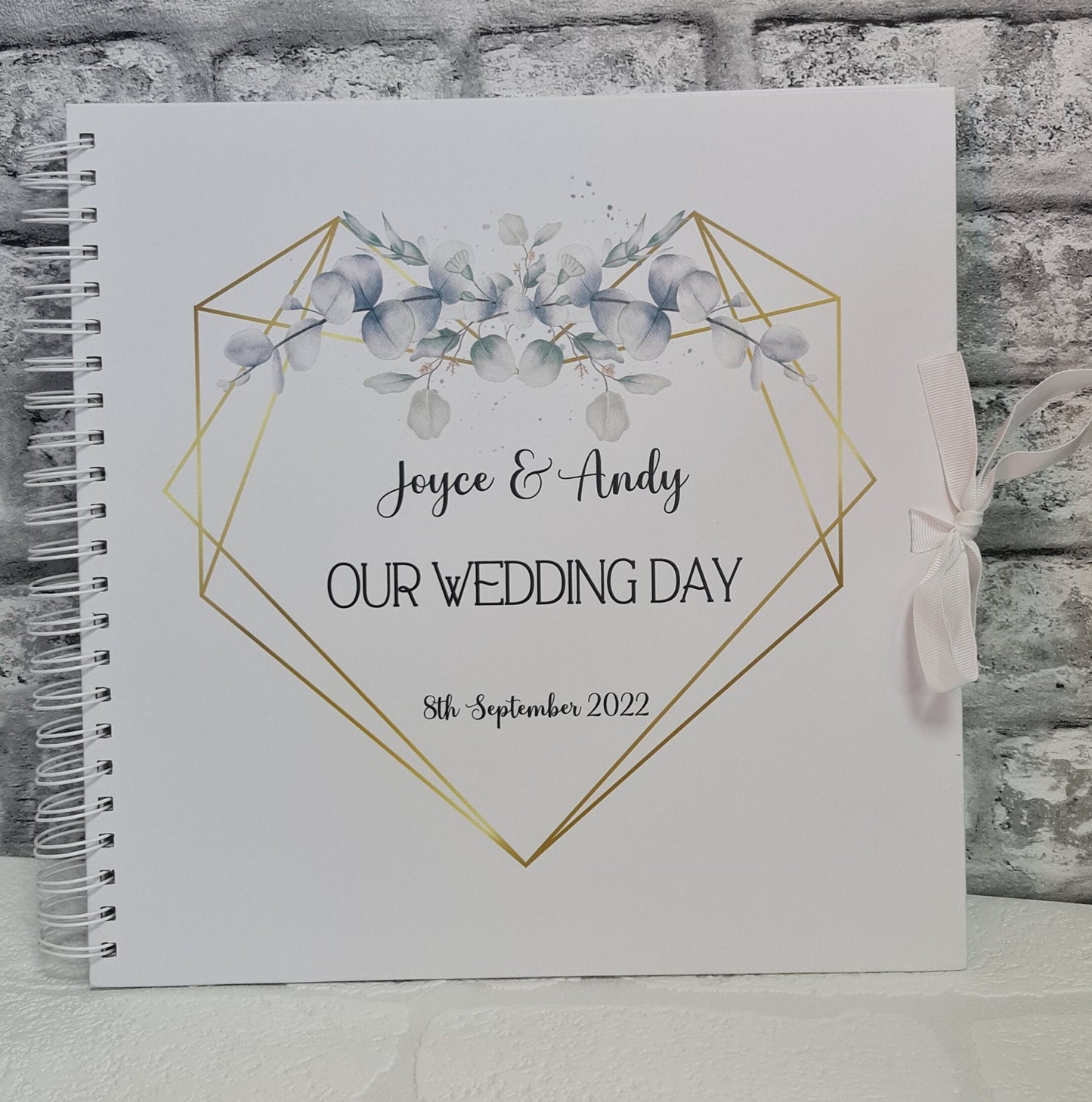 Personalised  Wedding Guest Book, Eucalytpus wedding guest book, memory book, photo album
