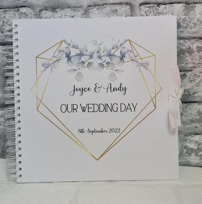 Personalised  Wedding Guest Book, Eucalytpus wedding guest book, memory book, photo album