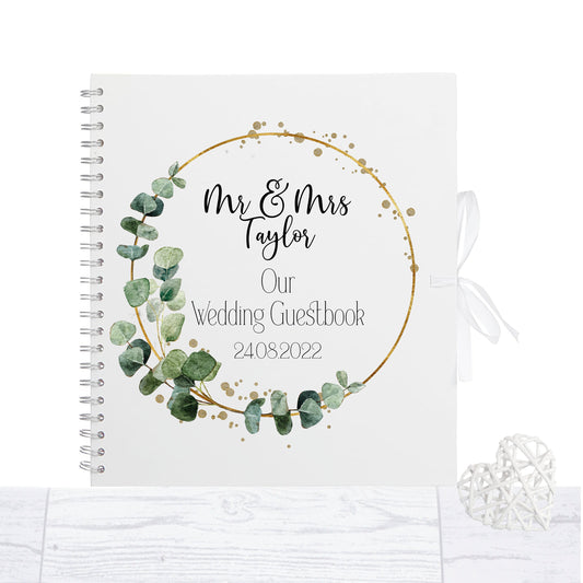 Personalised  Wedding Guest Book, Eucalyptus wedding guest book, memory book, photo album