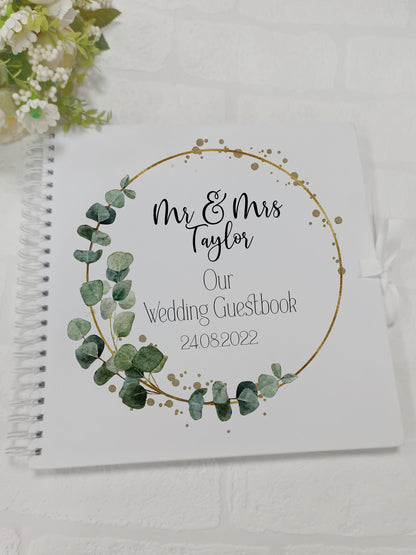 Personalised  Wedding Guest Book, Eucalyptus wedding guest book, memory book, photo album