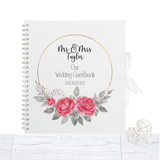 Personalised  Wedding Guest Book, Floral wedding guest book, memory book, photo album