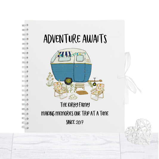 Personalised Caravan travel scrapbook, motorhome campervan adventure memory book, photo album
