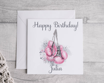 Personalised Boxing birthday card,  Mothers  day Card, Any occasion and age