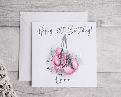 Personalised Boxing birthday card,  Mothers  day Card, Any occasion and age
