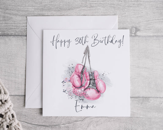 Personalised Boxing birthday card,  Mothers  day Card, Any occasion and age