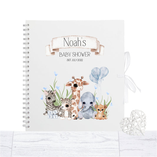 Personalised  Baby Shower Guest Book,  Baby shower scrapbook, memory book, photo album, Boys baby shower gift