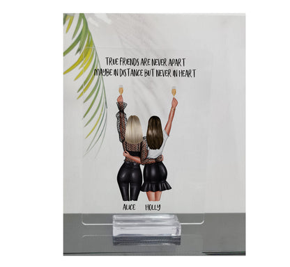 Persaonlised Best friend gift, best friend print, Birthday print, Friendship gift, acrylic plaque with stand