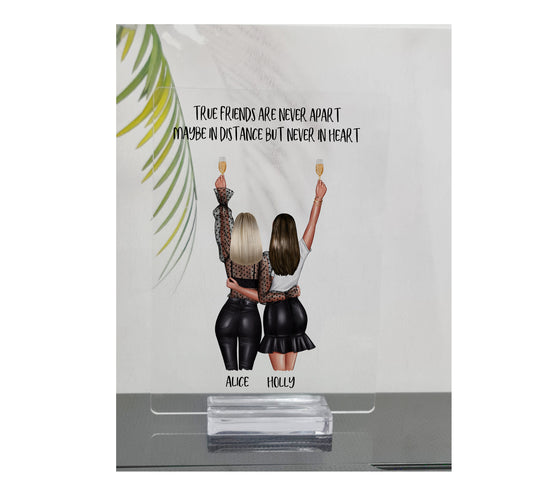 Persaonlised Best friend gift, best friend print, Birthday print, Friendship gift, acrylic plaque with stand