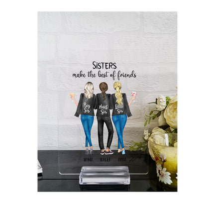 Sister Gift, Sister Birthday Gift, Personalised Gift for Sister, Sister Print, Christmas Gift for Sister, Big Sis Little Sis Acrylic Plaque