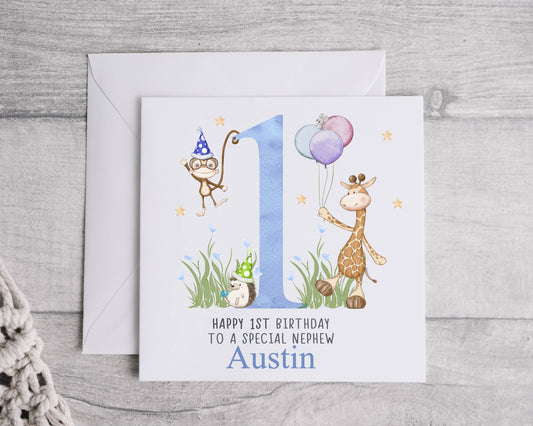 Personalised 1st 2nd 3rd Birthday Card for Son, Grandson, Nephew, Boy, Little Boy