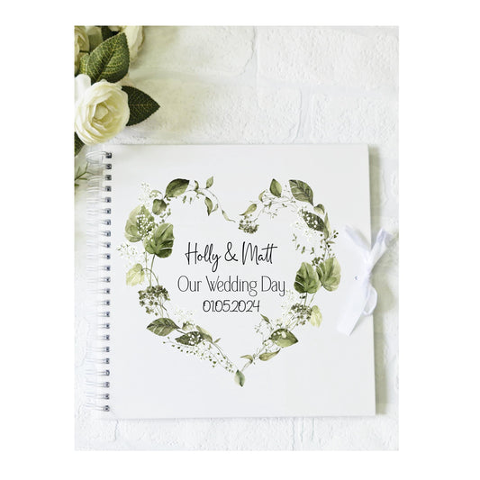 Personalised  Wedding Guest Book, Foliage wedding guest book, memory book, photo album