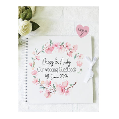 Personalised  Wedding Guest Book, Cherry Blossom wedding guest book, memory book, photo album