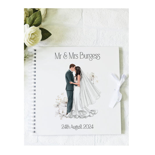 Personalised  Wedding Guest Book, Mr and Mrs wedding guest book, memory book, scrapbook