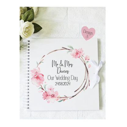 Personalised  Wedding Guest Book, Cherry Blossom wedding guest book, memory book, photo album