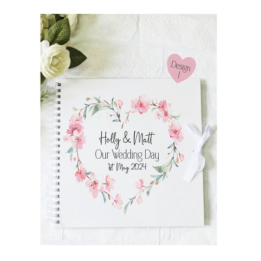 Personalised  Wedding Guest Book, Cherry Blossom wedding guest book, memory book, photo album