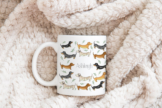 Personalised Daschund Mug, Sausage Dog Coffee Mug,  Sausage Dog gift, Animal Lovers Gift, Dog Lover Present