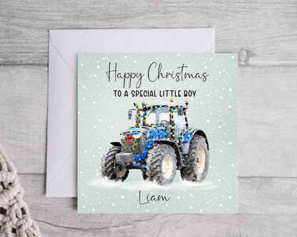 Personalised Tractor Christmas Card, Farmers card, Christmas card for Son, Grandson, Brother, Nephew, Dad