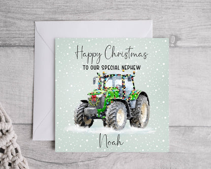 Personalised Tractor Christmas Card, Farmers card, Christmas card for Son, Grandson, Brother, Nephew, Dad