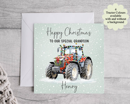 Personalised Tractor Christmas Card, Farmers card, Christmas card for Son, Grandson, Brother, Nephew, Dad