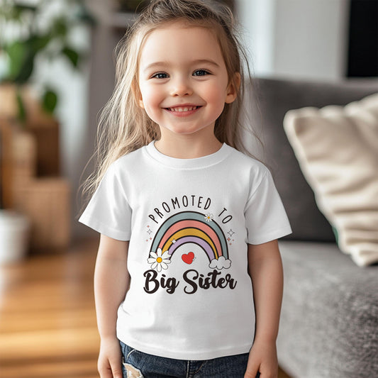 Big Sister T-shirt, Promoted to Big Sister, Baby announcement, New sister, Personalised Kids Tshirt