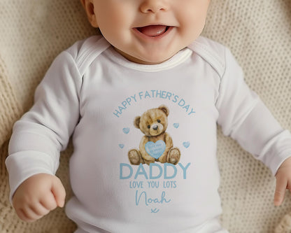 Personalised Father's Day gift, Father's Day baby Grow, Tshirt, Vest, Bib, Sleepsuit, Bodysuit,  New Daddy Gift