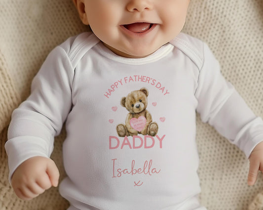 Personalised Father's Day gift, Father's Day baby Grow, Tshirt, Vest, Bib, Sleepsuit, Bodysuit,  New Daddy Gift
